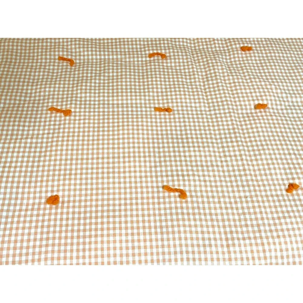 Vintage Baby Blanket Quilt Comforter 60 x 37 Clothes Line Orange‎ Gingham RARE